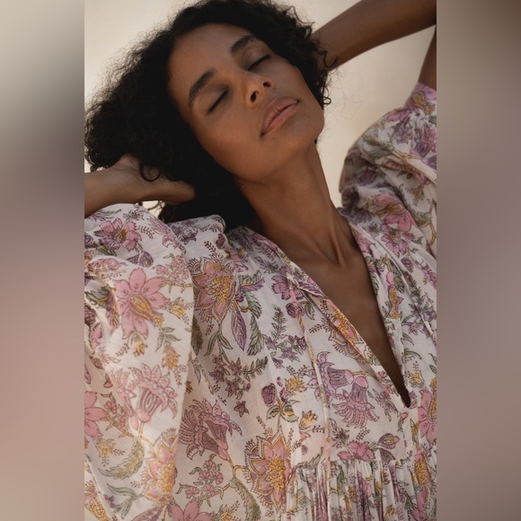 Daughters of India Kyra Maxi Dress~ Fuchsia Bloom (NWT) - Picture 3 of 12